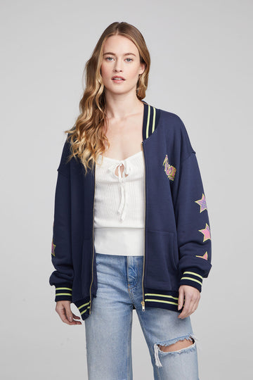 David Bowie Plaid Bolt Bomber Jacket WOMENS chaserbrand