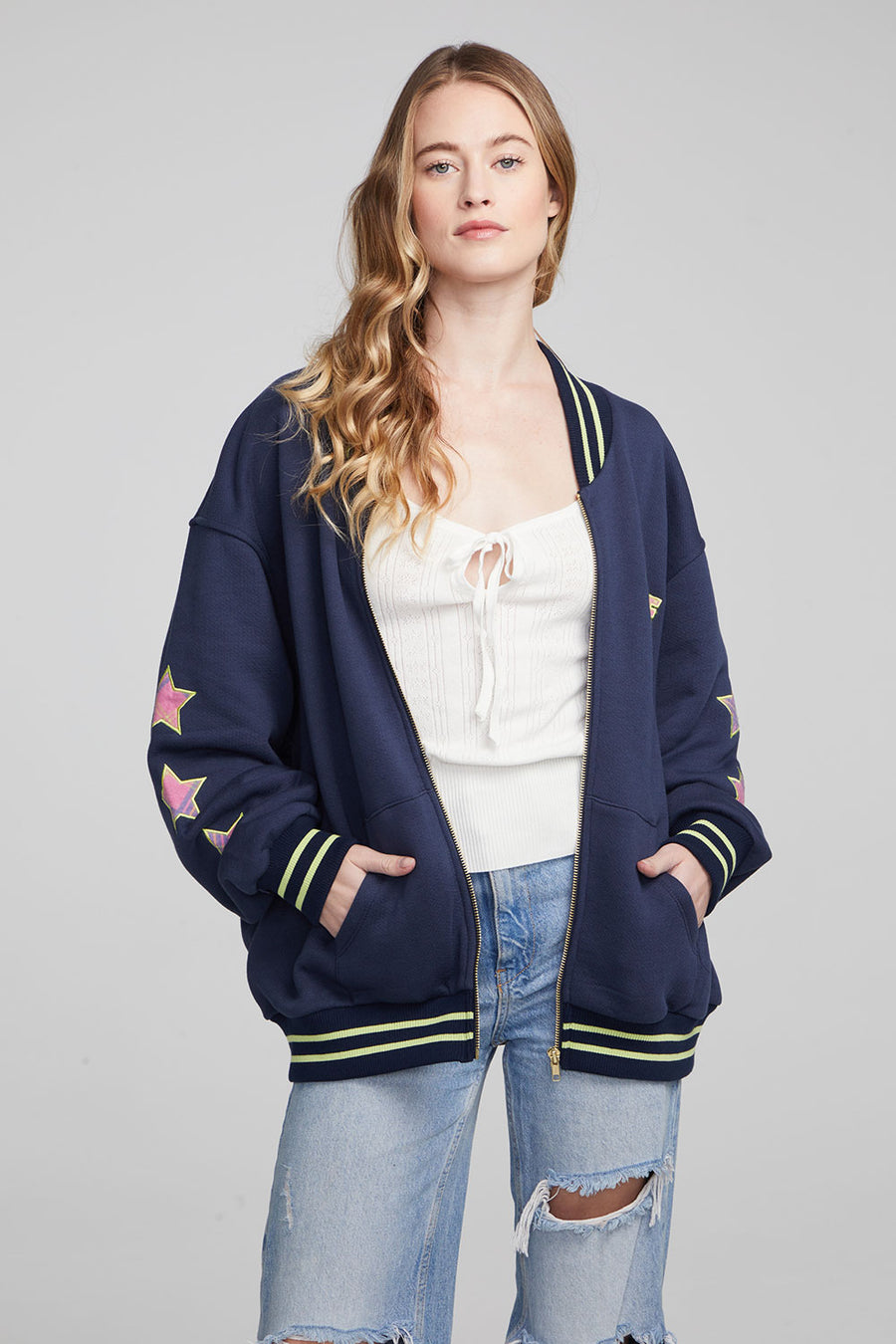 David Bowie Plaid Bolt Bomber Jacket WOMENS chaserbrand