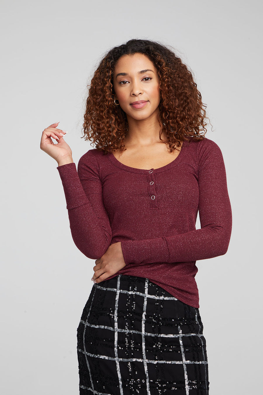 Drifter Wine Red Henley WOMENS chaserbrand