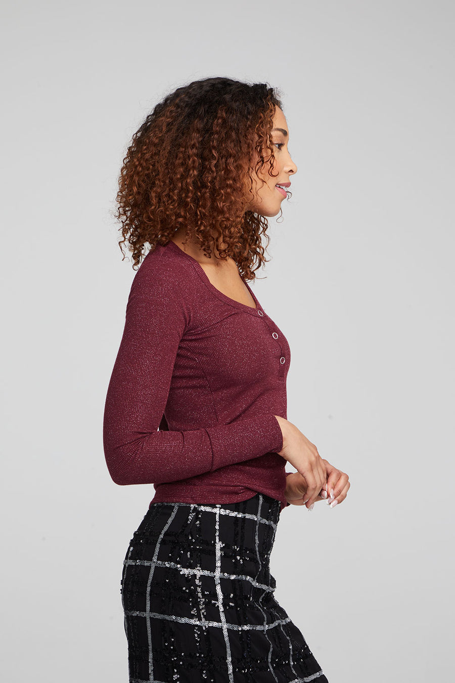 Drifter Wine Red Henley WOMENS chaserbrand