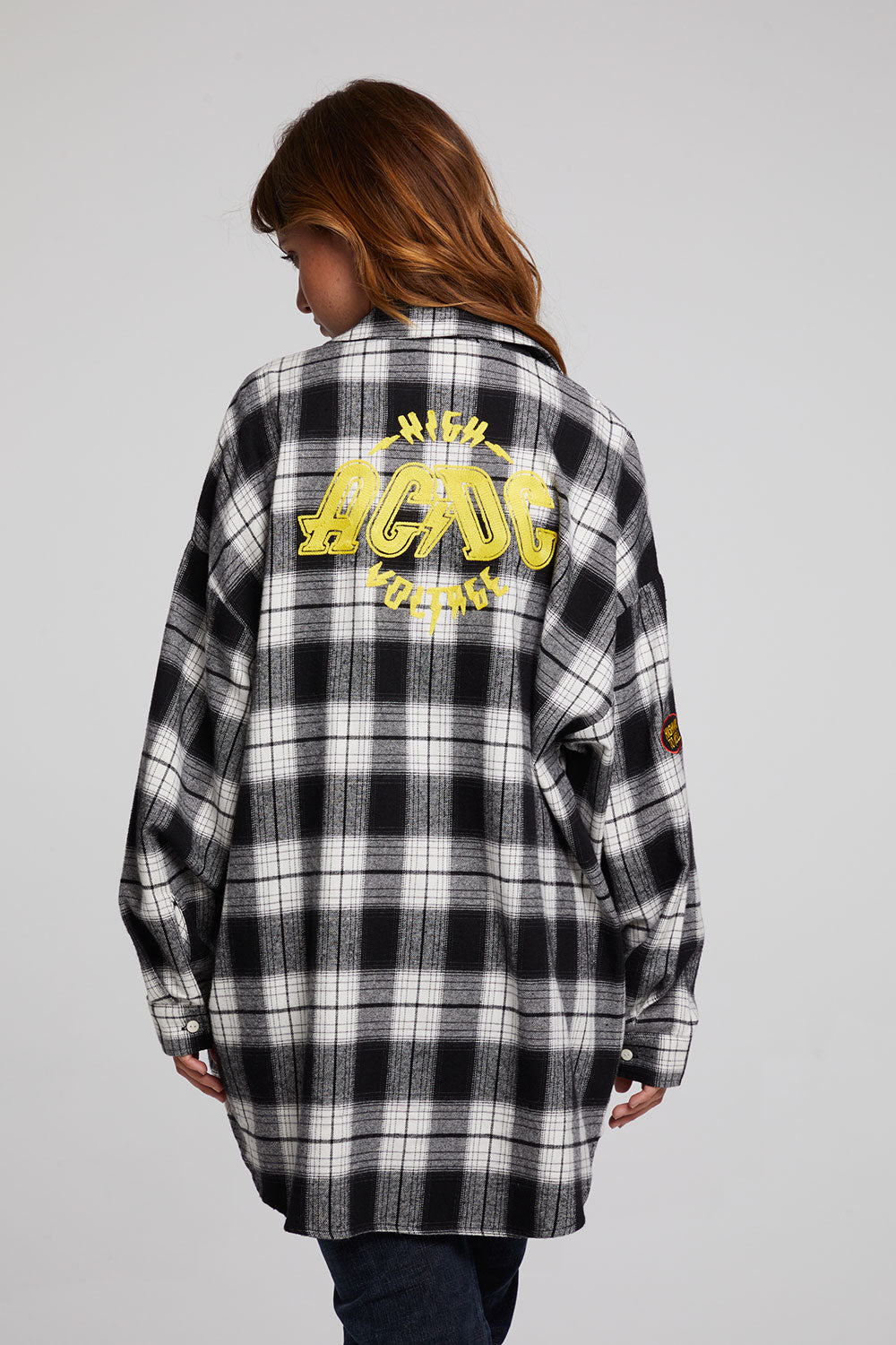 AC/DC High Voltage Flannel Button Down WOMENS chaserbrand