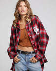Grateful Dead Dancing Bear Button Down Flannel WOMENS chaserbrand
