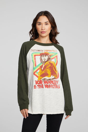 Bob Marley Rastaman Vibration Baseball Tee WOMENS chaserbrand