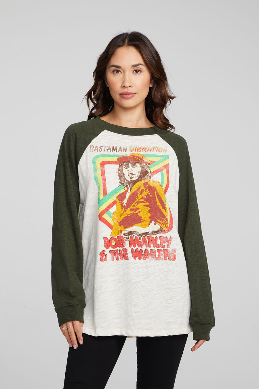 Bob Marley Rastaman Vibration Baseball Tee WOMENS chaserbrand