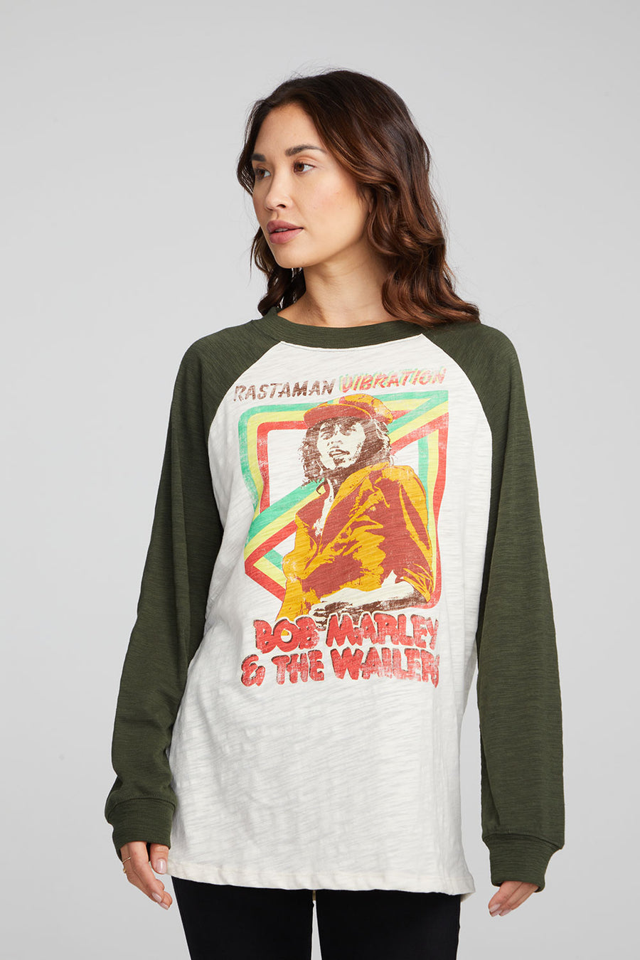 Bob Marley Rastaman Vibration Baseball Tee WOMENS chaserbrand