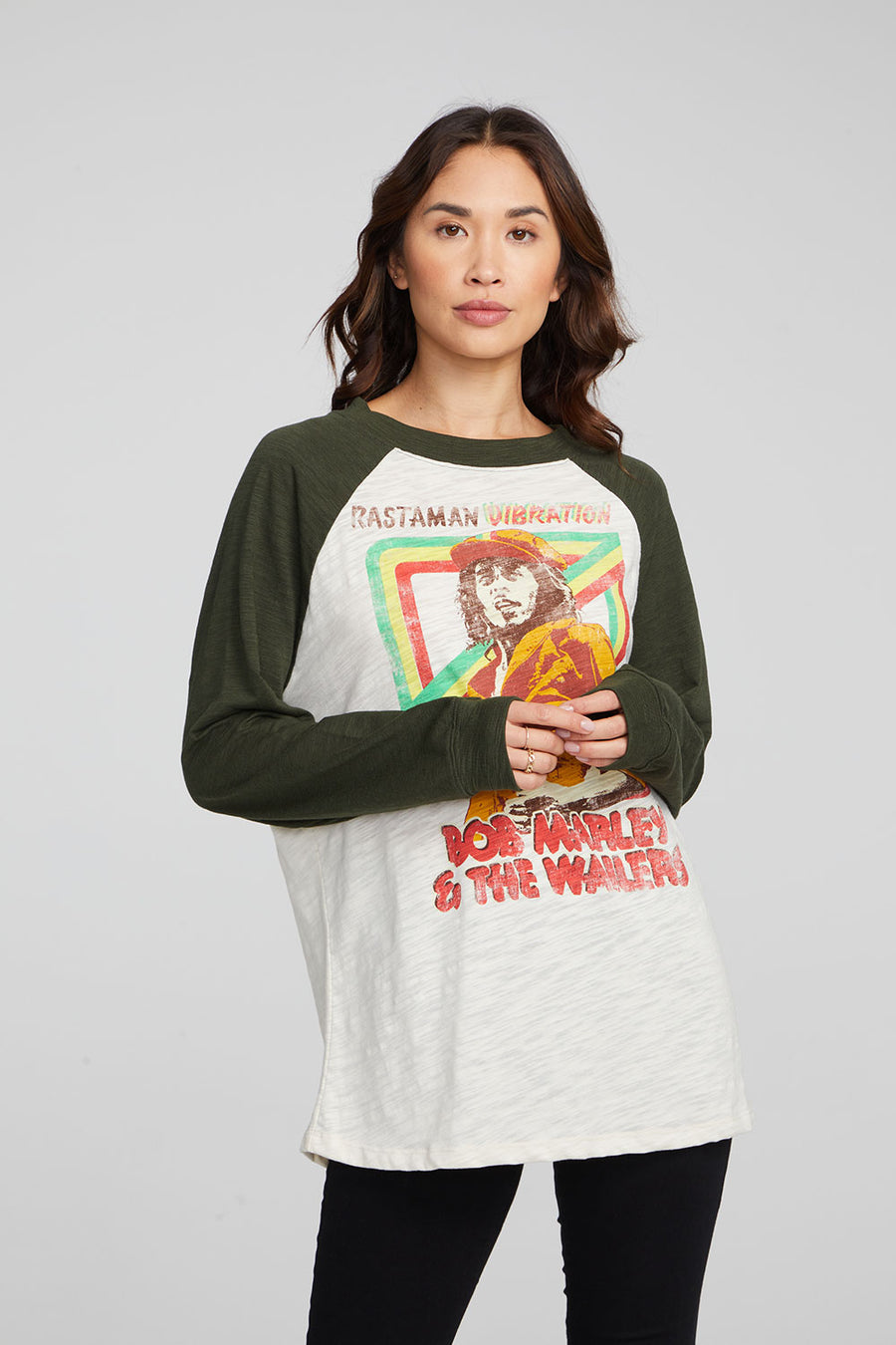 Bob Marley Rastaman Vibration Baseball Tee WOMENS chaserbrand