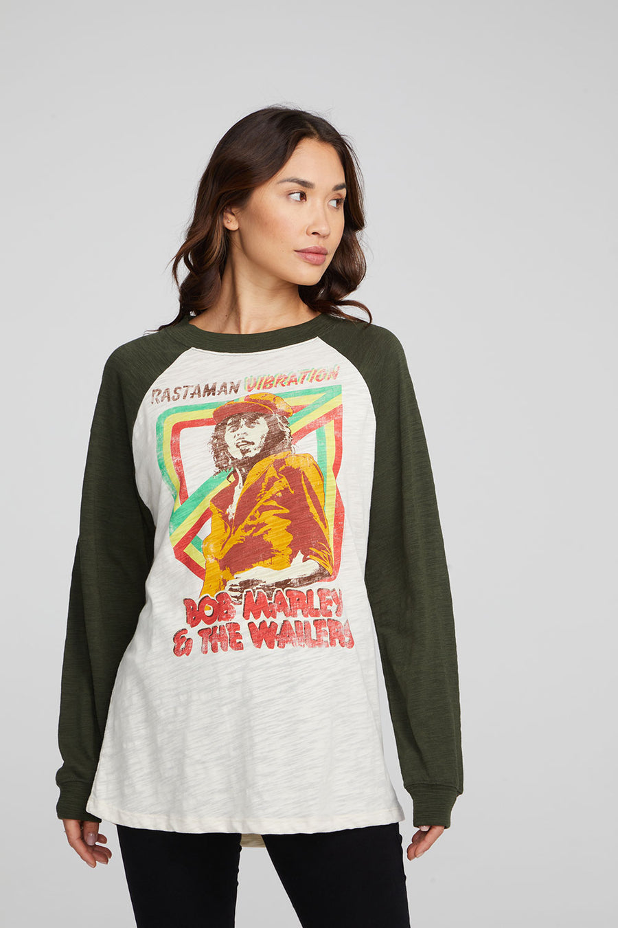Bob Marley Rastaman Vibration Baseball Tee WOMENS chaserbrand