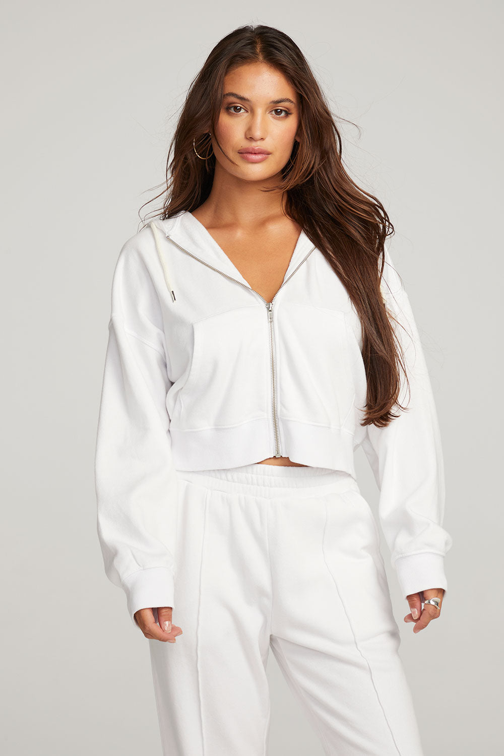 Abilene White Zip Up Hoodie WOMENS chaserbrand