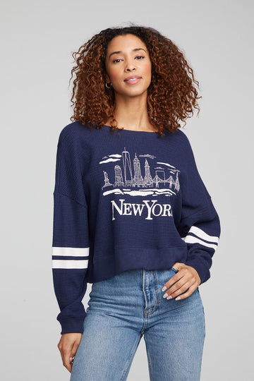 New York Skyline Thermal Long Sleeve WOMENS chaserbrand
