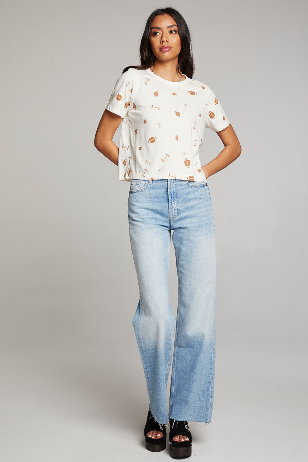 Football Party Embroidery Tee WOMENS chaserbrand