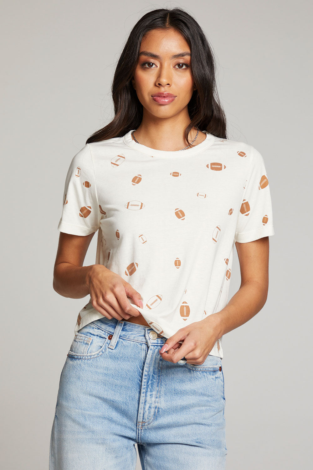 Football Party Embroidery Tee WOMENS chaserbrand