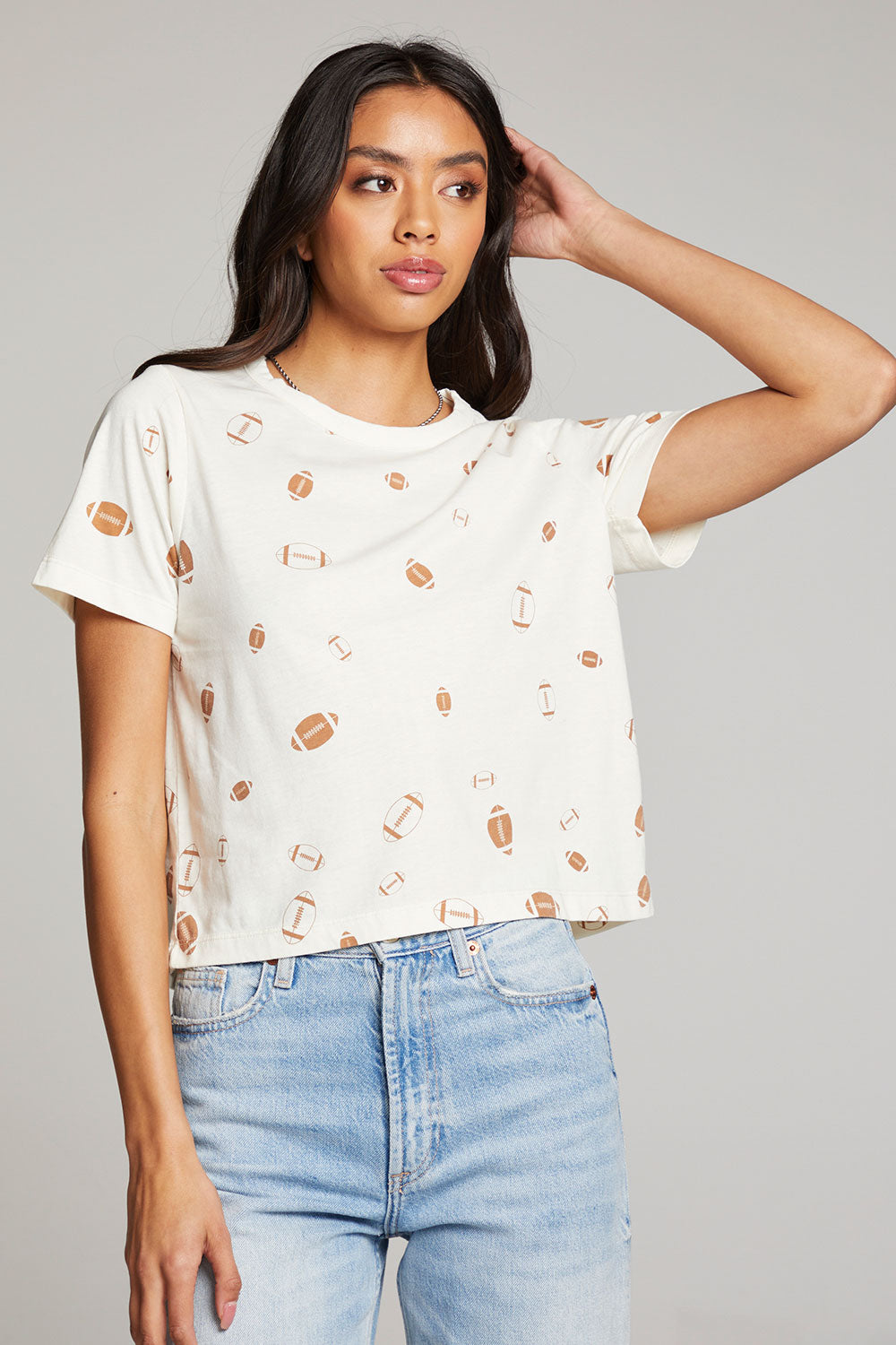 Football Party Embroidery Tee WOMENS chaserbrand