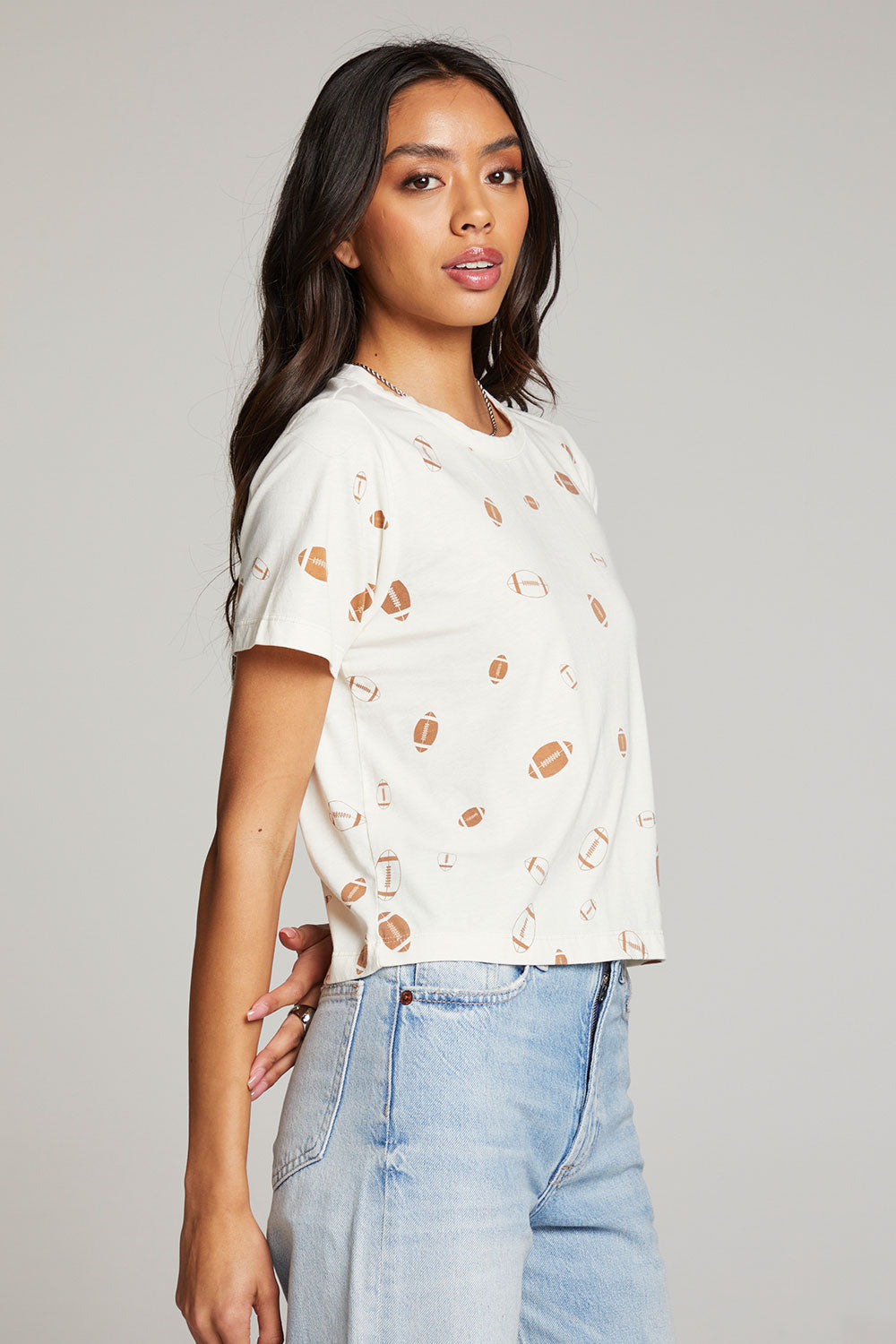 Football Party Embroidery Tee WOMENS chaserbrand