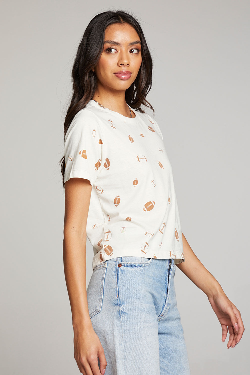 Football Party Embroidery Tee WOMENS chaserbrand