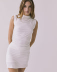 Chaser Hailey White Top shown from the front with a clean sleeveless silhouette soft stretch fabric and subtle side ruching for a smooth fitted look