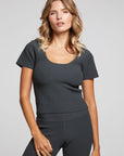 Leah Black Licorice Tee WOMENS chaserbrand