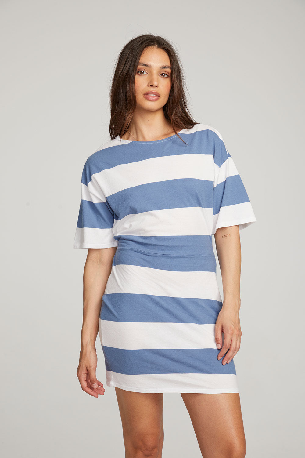 Villa Vintage Blue Stripe Mini Dress WOMENS chaserbrand