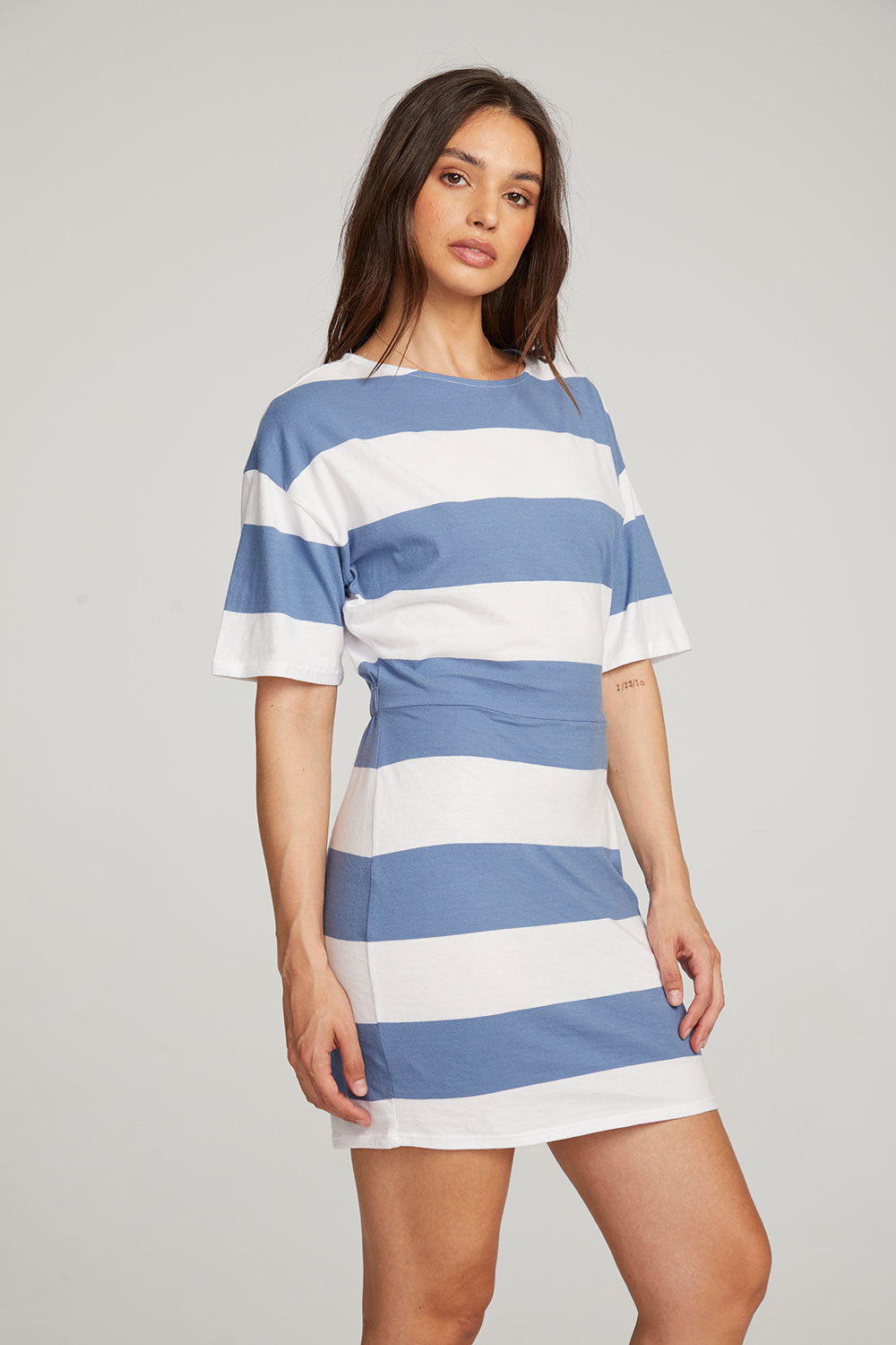 Villa Vintage Blue Stripe Mini Dress WOMENS chaserbrand