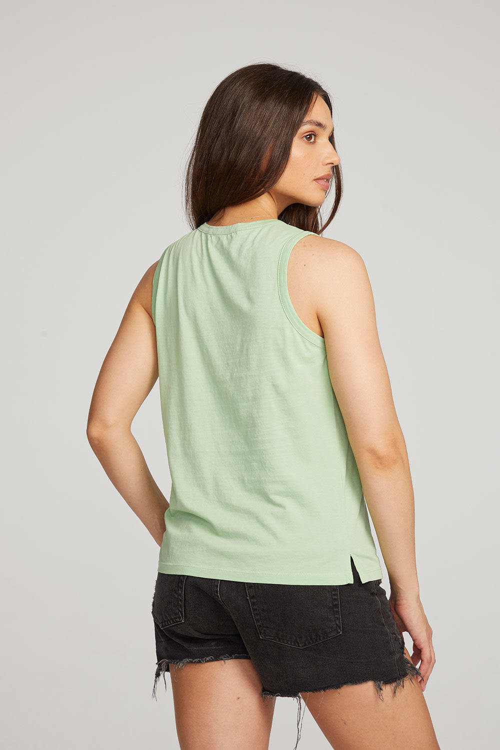 Basic Quiet Green Slit Tank WOMENS chaserbrand