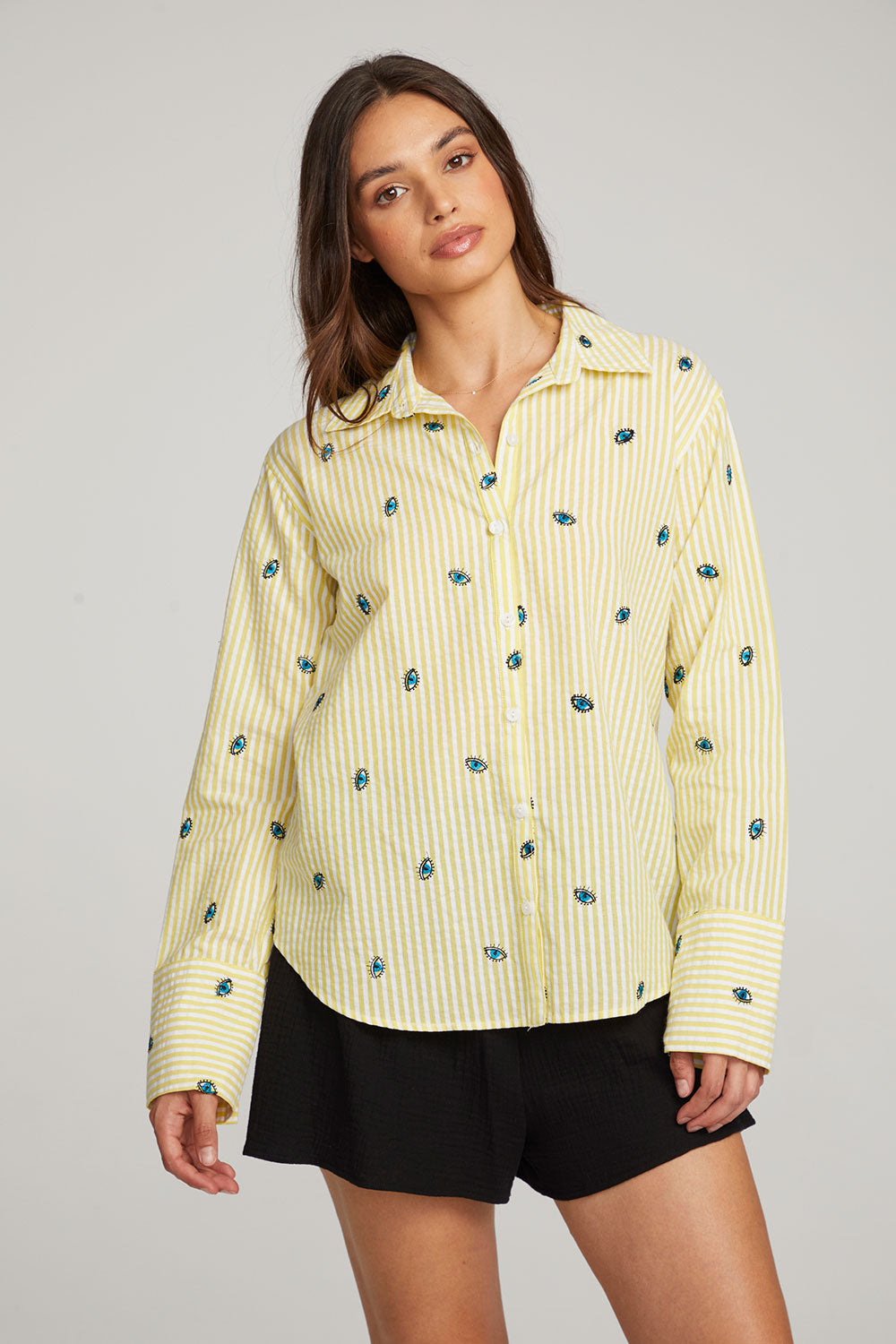 Allover Eye Button Down WOMENS chaserbrand