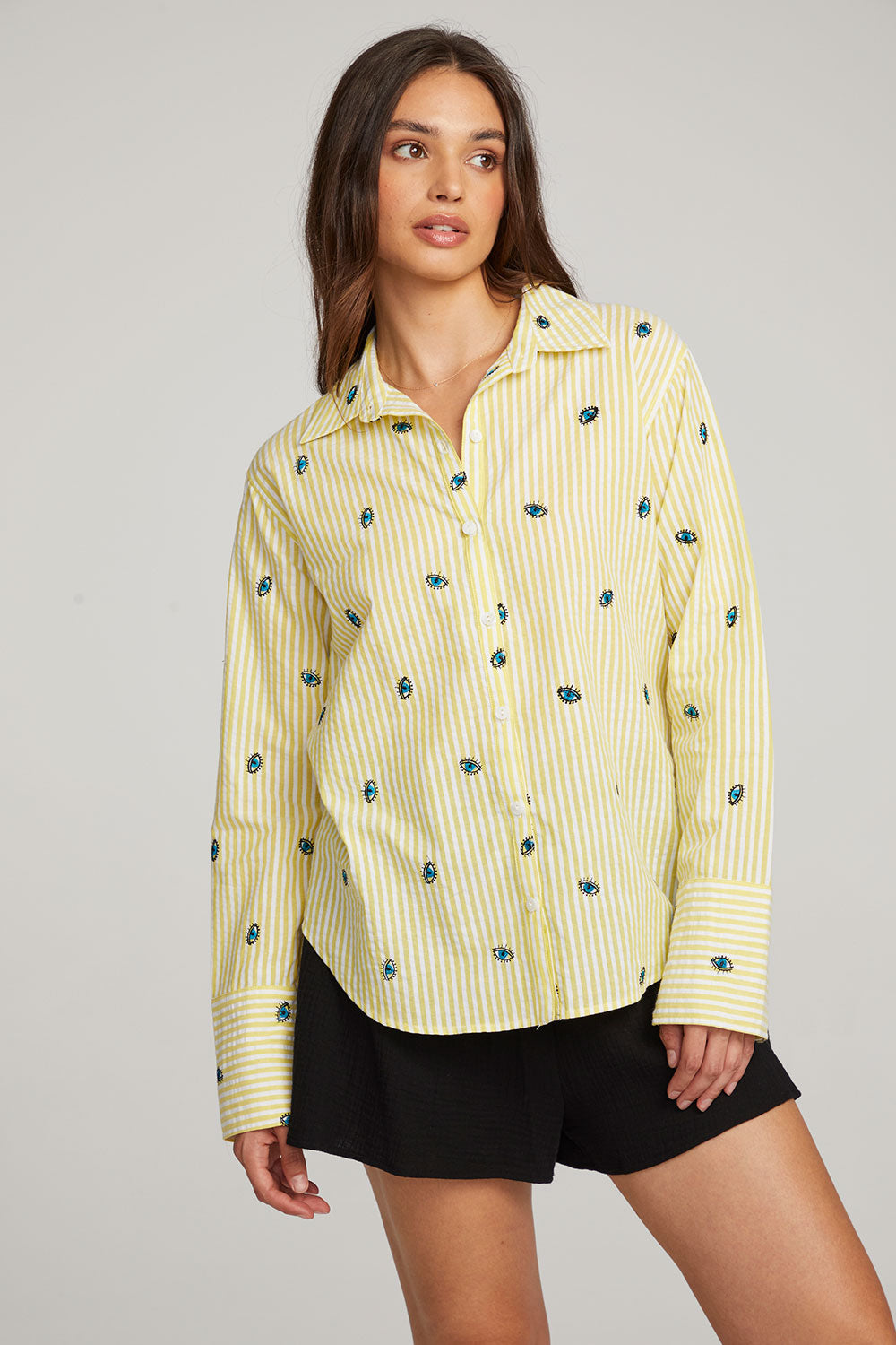 Allover Eye Button Down WOMENS chaserbrand