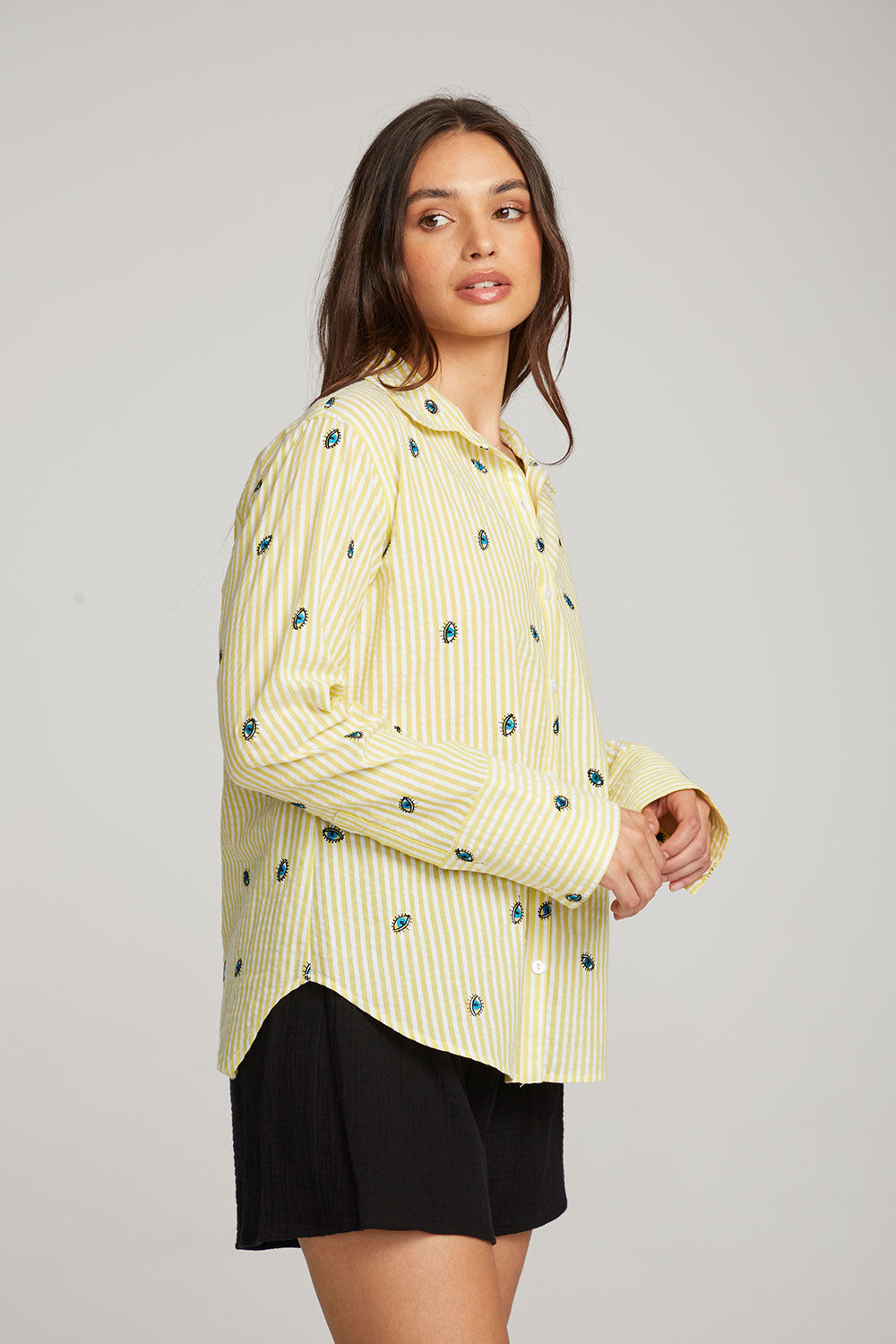 Allover Eye Button Down WOMENS chaserbrand