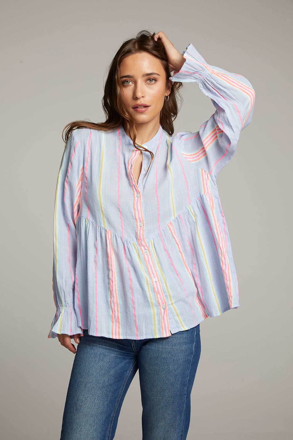 Dolphin South West Beach Stripe Button Down WOMENS chaserbrand