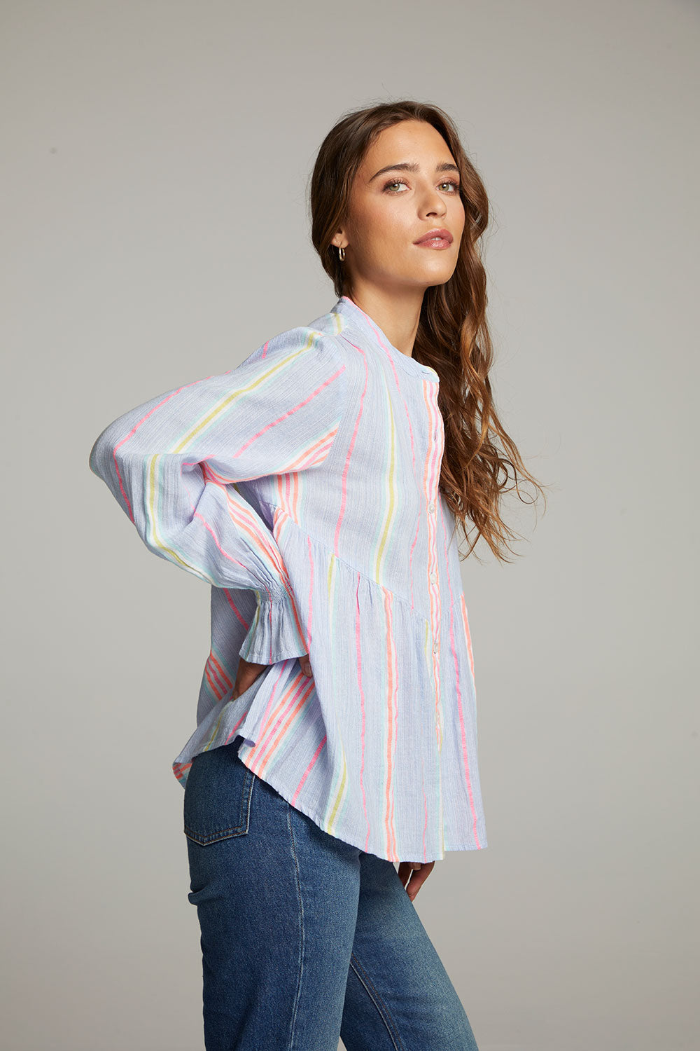 Dolphin South West Beach Stripe Button Down WOMENS chaserbrand