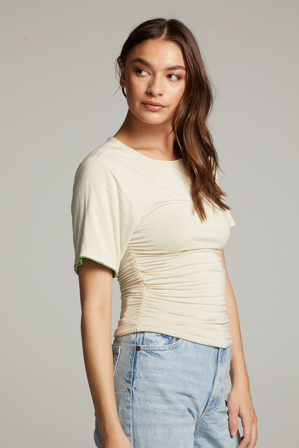 Ocala Whitecap Grey and Piquant Green Reversible Top WOMENS chaserbrand