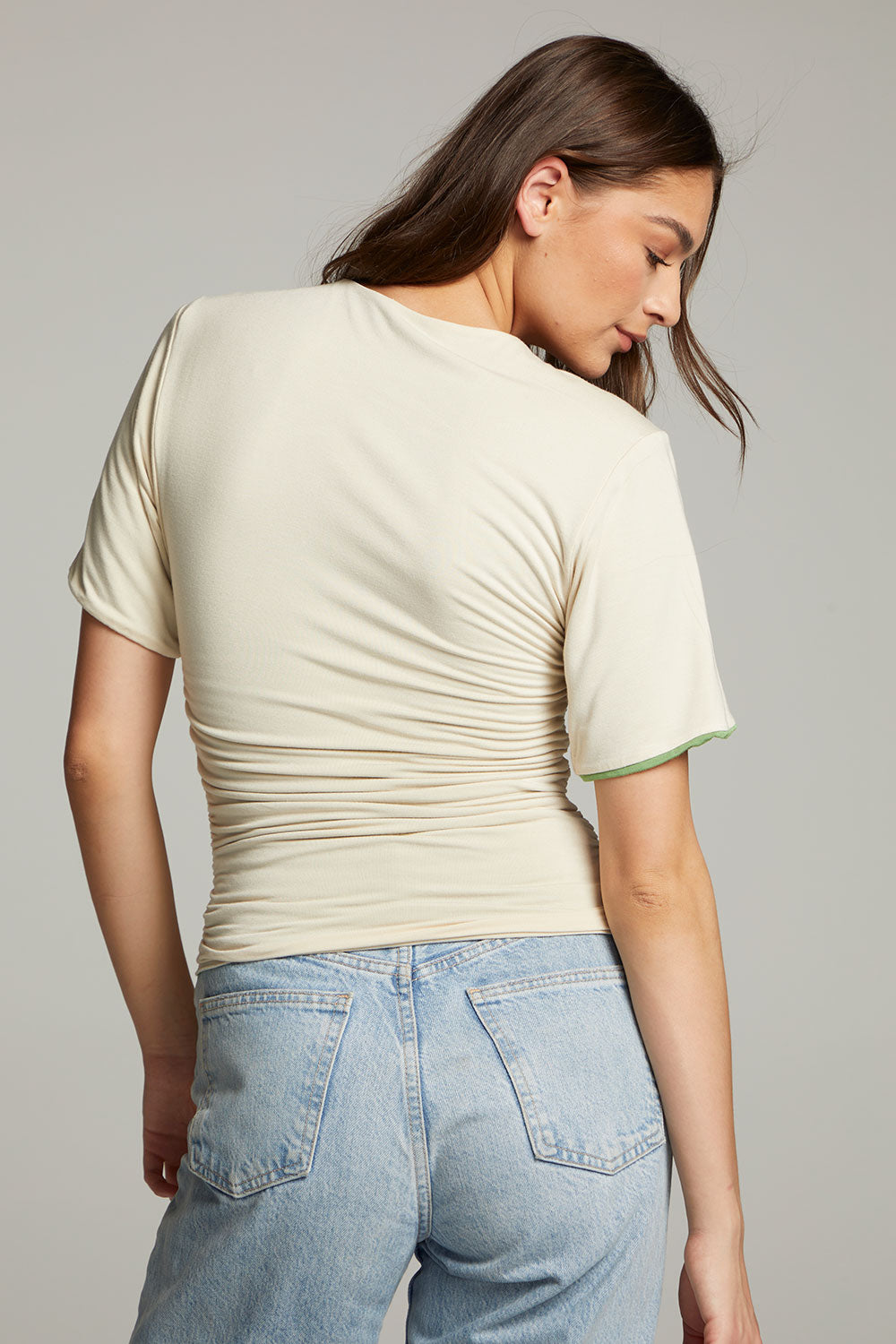Ocala Whitecap Grey and Piquant Green Reversible Top WOMENS chaserbrand