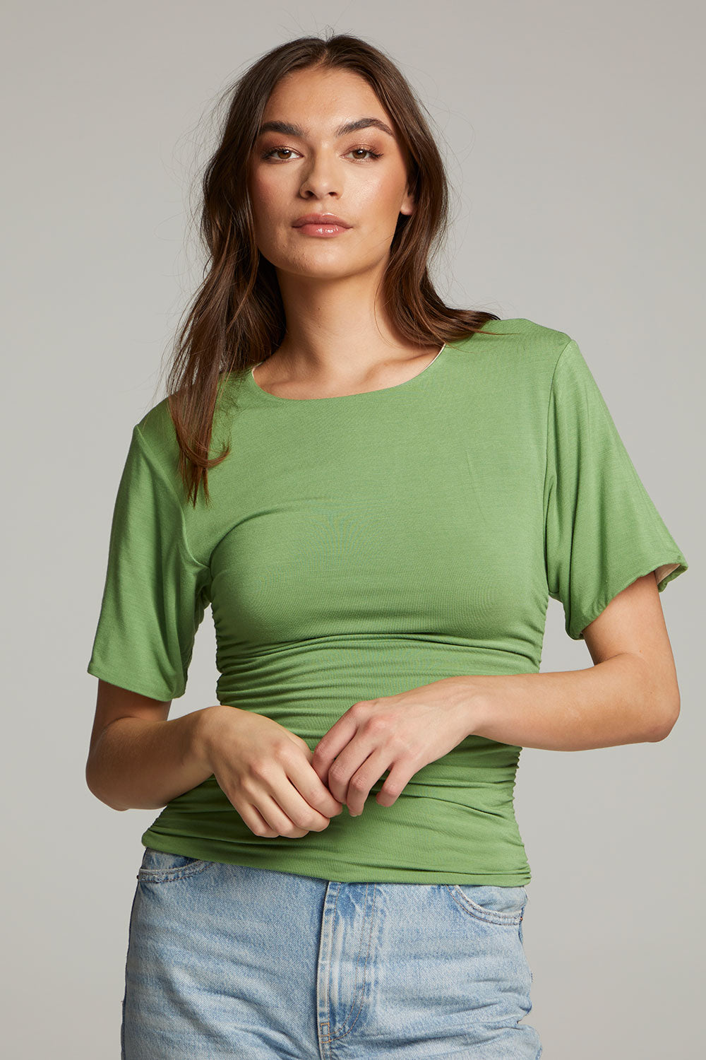 Ocala Whitecap Grey and Piquant Green Reversible Top WOMENS chaserbrand