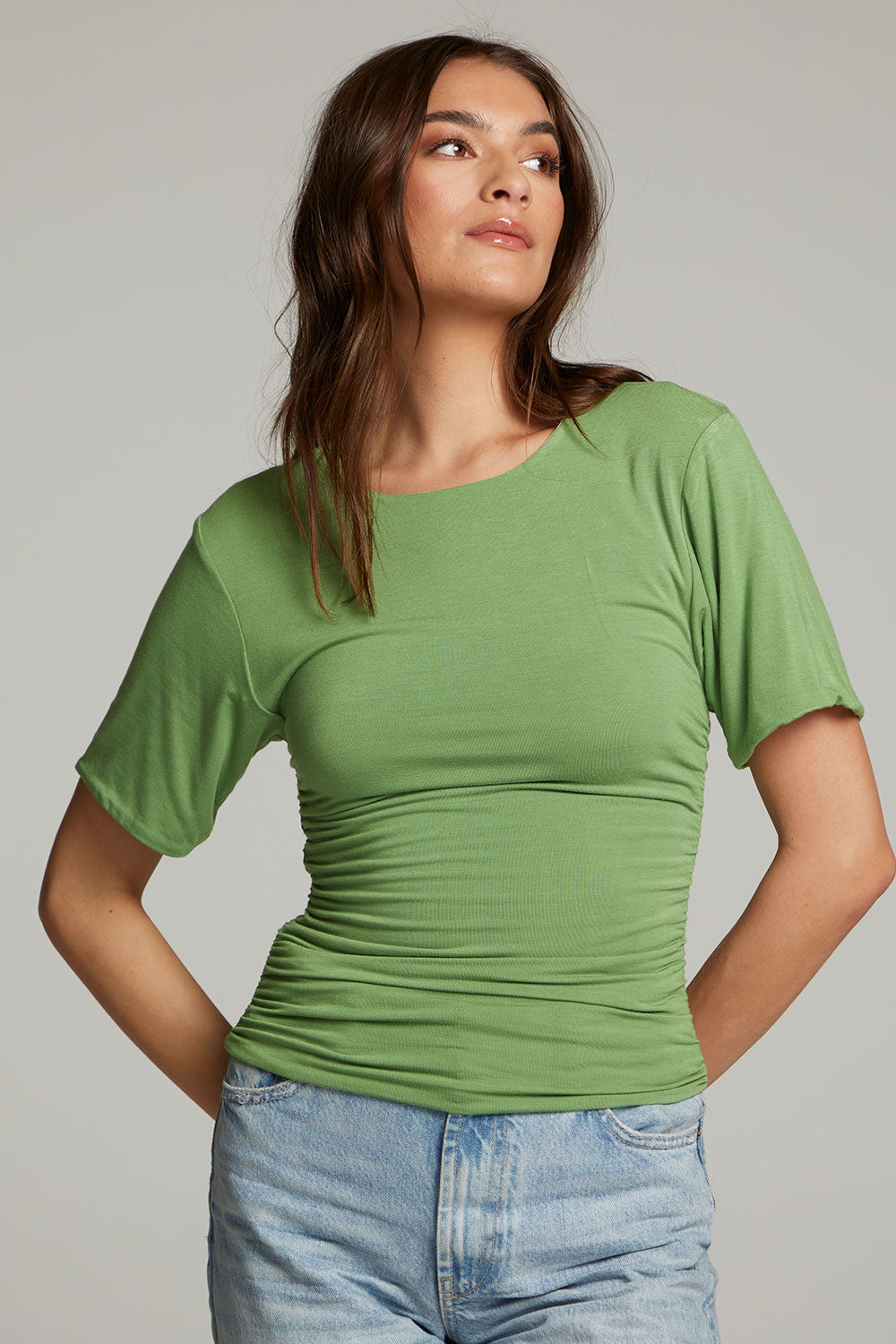 Ocala Whitecap Grey and Piquant Green Reversible Top WOMENS chaserbrand
