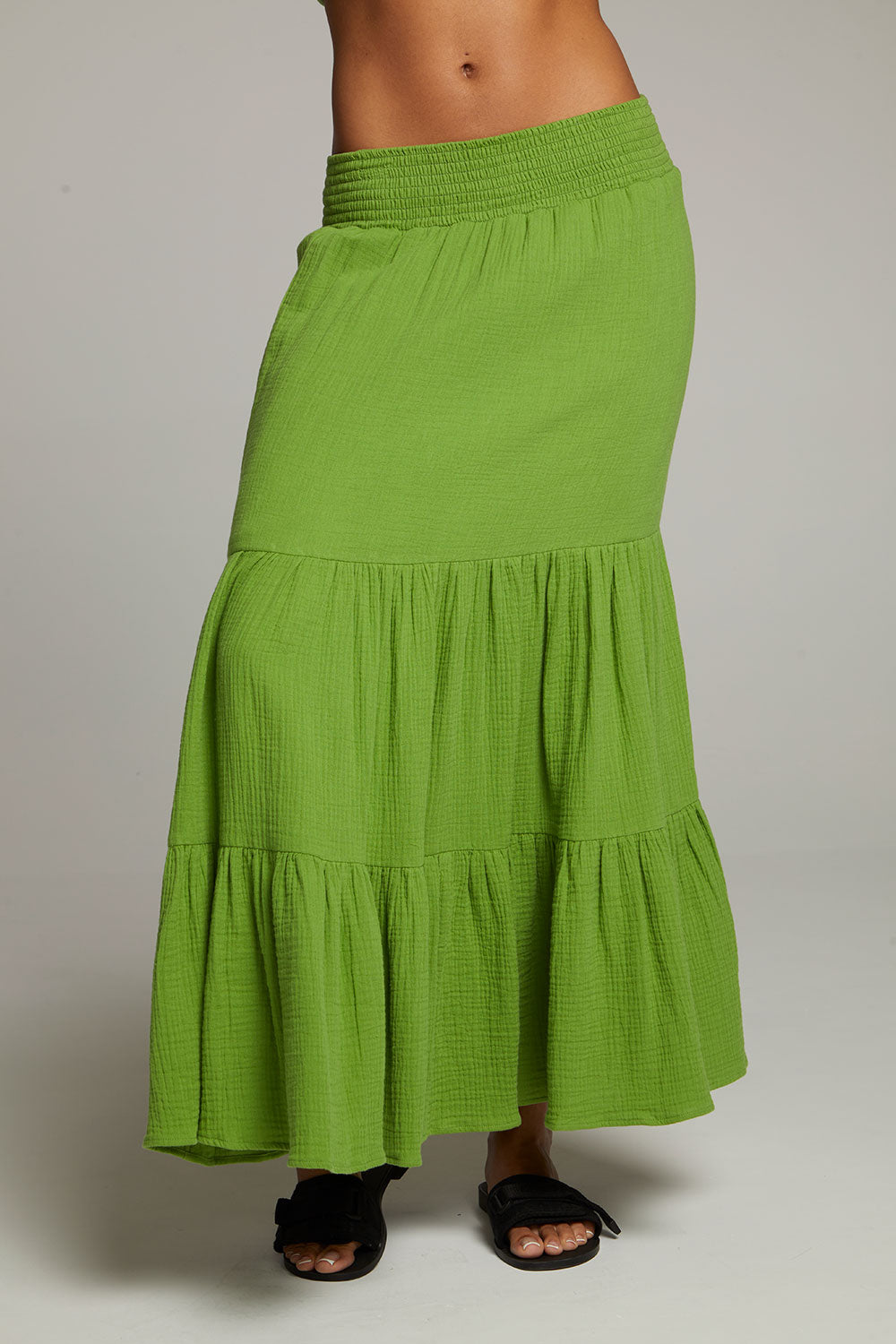 Seal Piquant Green Maxi Skirt WOMENS chaserbrand