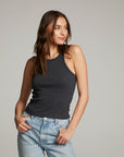 August Black Tank Top WOMENS chaserbrand