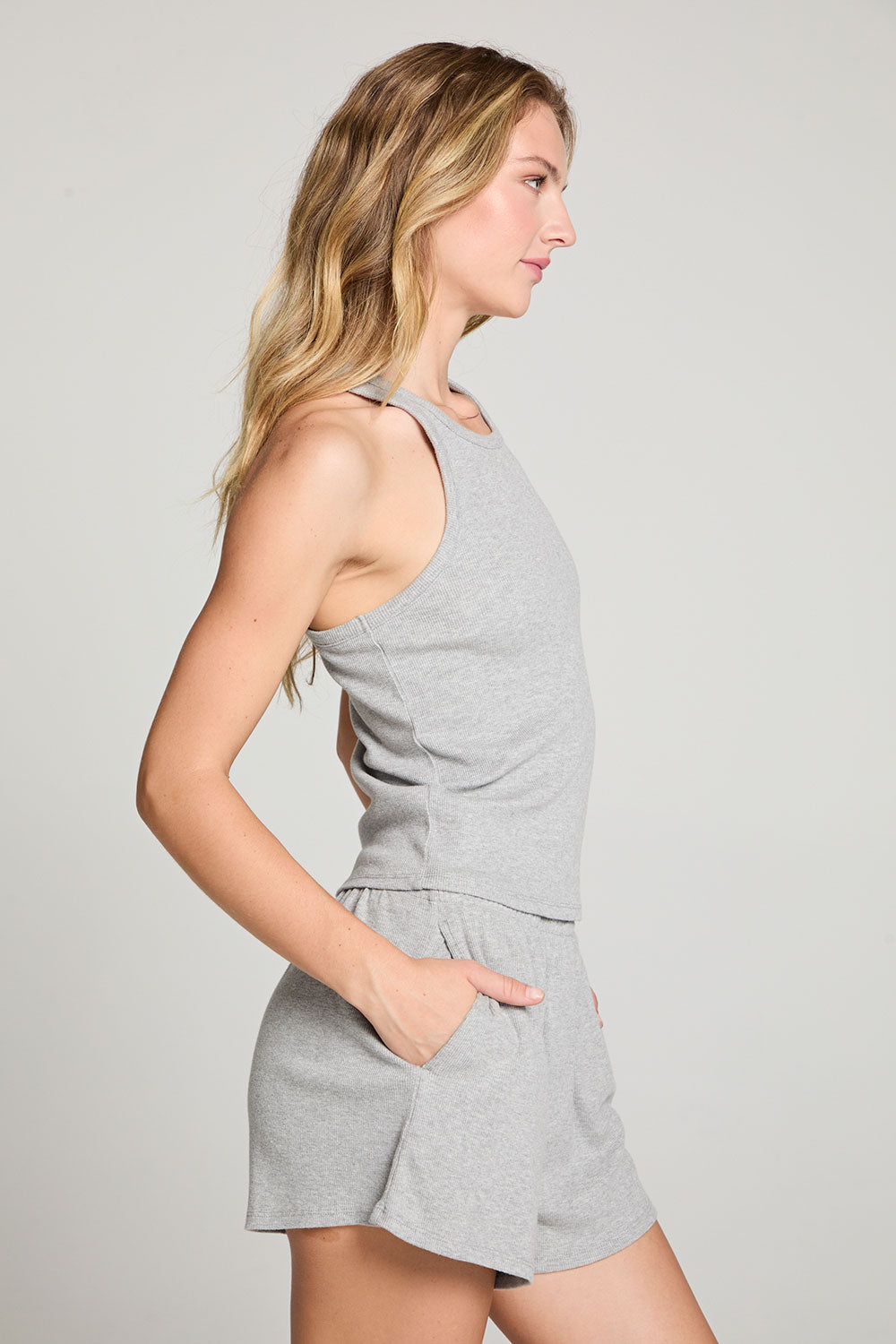 August Heather Grey Tank Top WOMENS chaserbrand