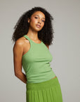 August Piquant Green Tank Top WOMENS chaserbrand