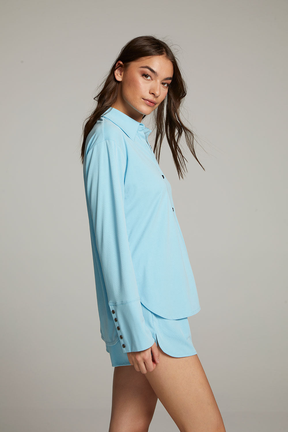 Ethan Clear Sky Button Up WOMENS chaserbrand