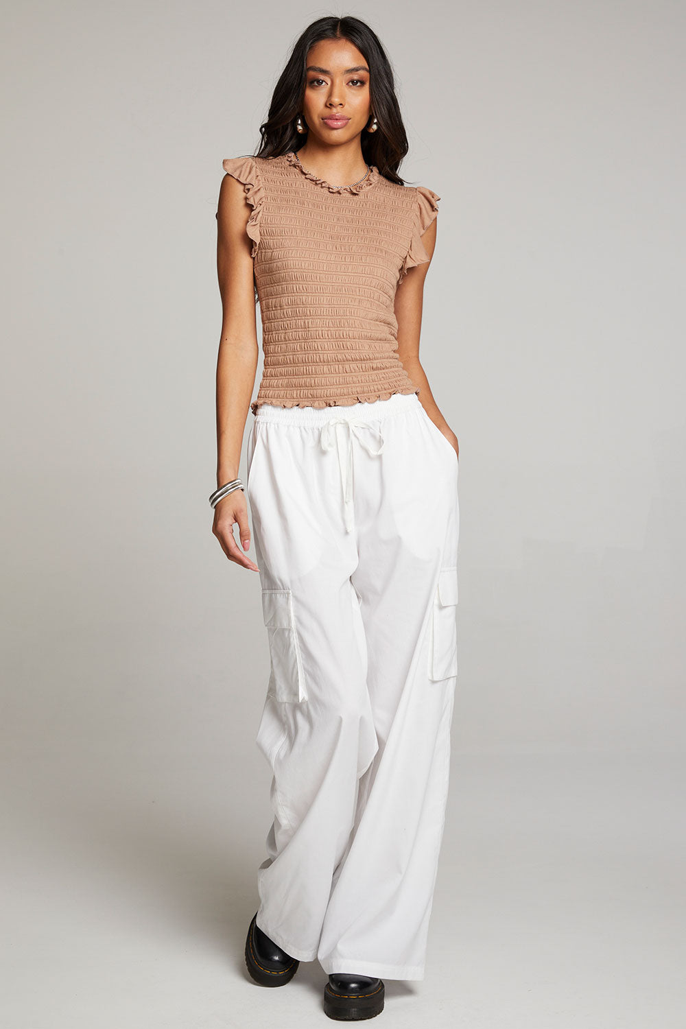 Ann Warm Taupe Blouse WOMENS chaserbrand