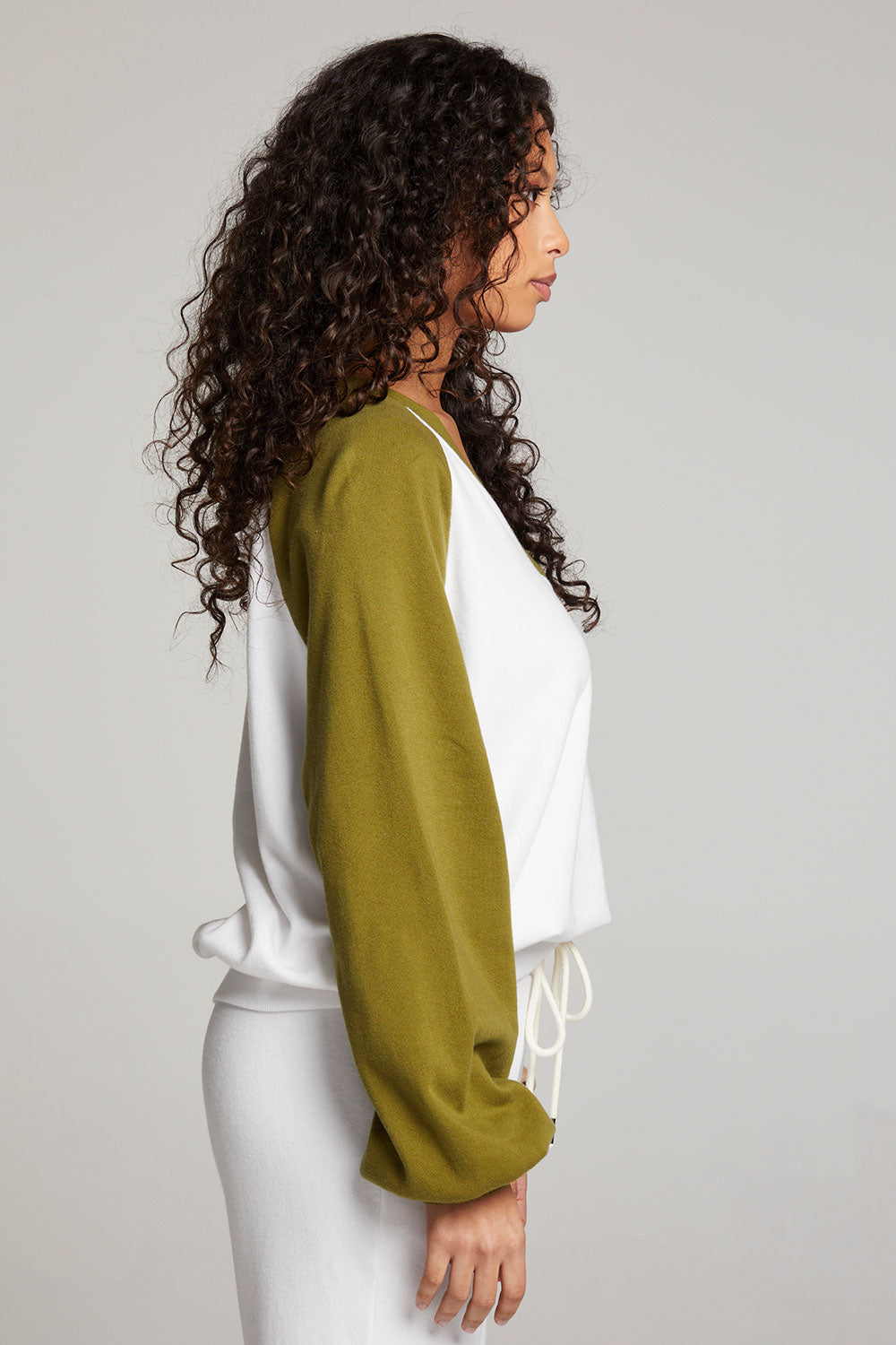 Hannah Sand Color Block V Neck Pullover WOMENS chaserbrand