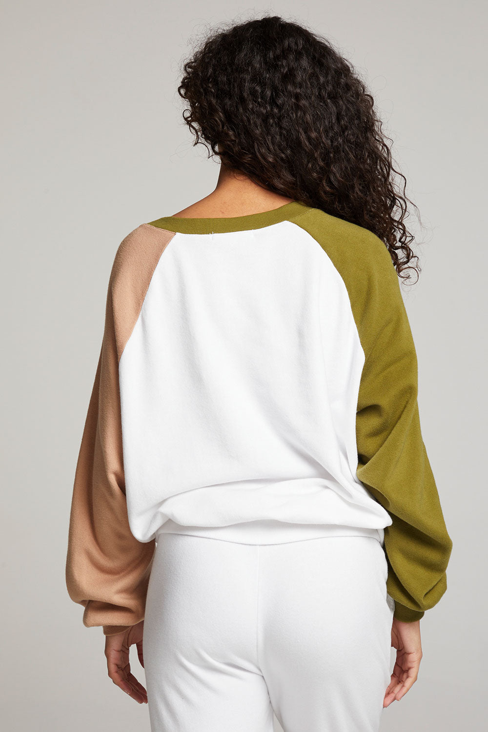 Hannah Sand Color Block V Neck Pullover WOMENS chaserbrand