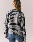 Back view of black tie dye hoodie