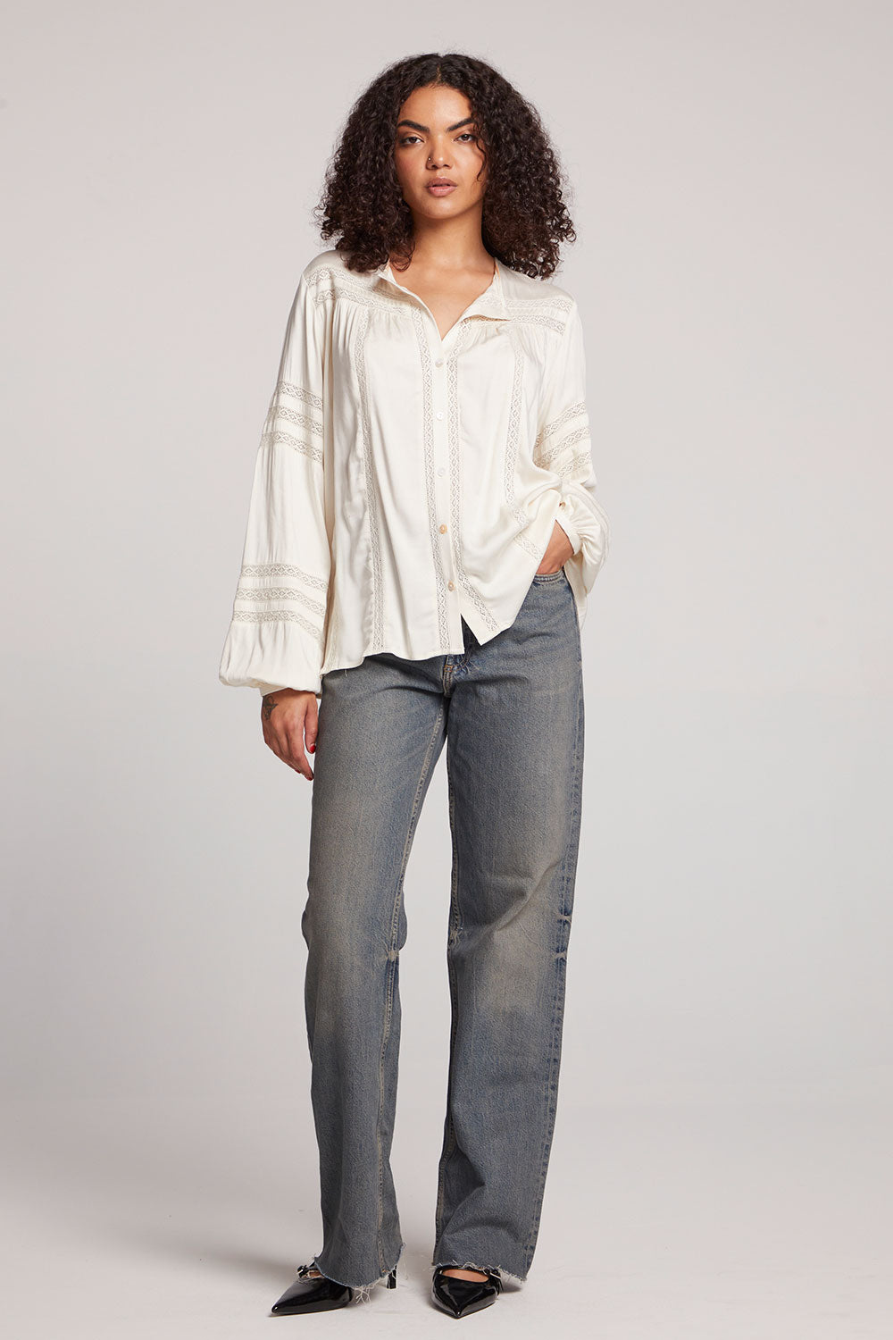 Rozina Starry White Blouse Womens chaserbrand