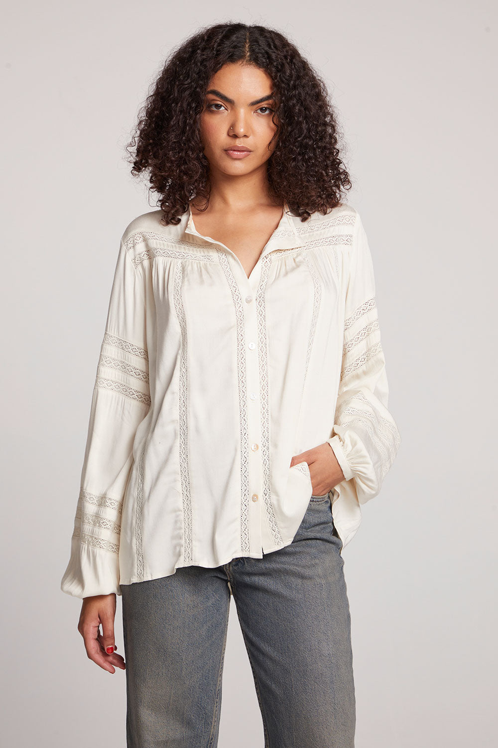 Rozina Starry White Blouse Womens chaserbrand