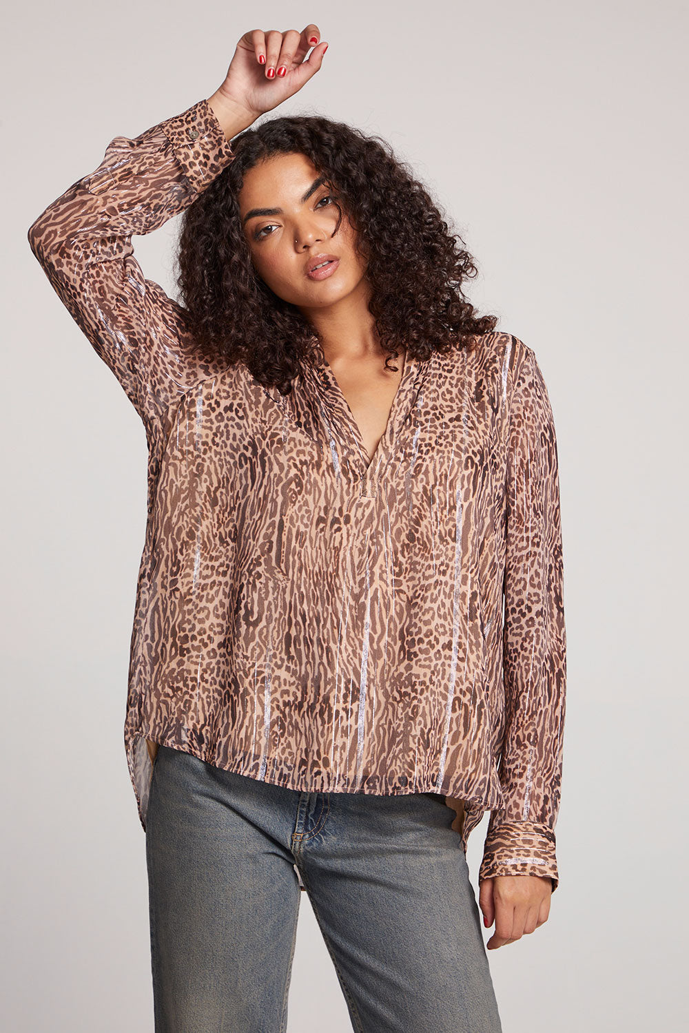 Denver Classic Leopard Blouse Womens chaserbrand