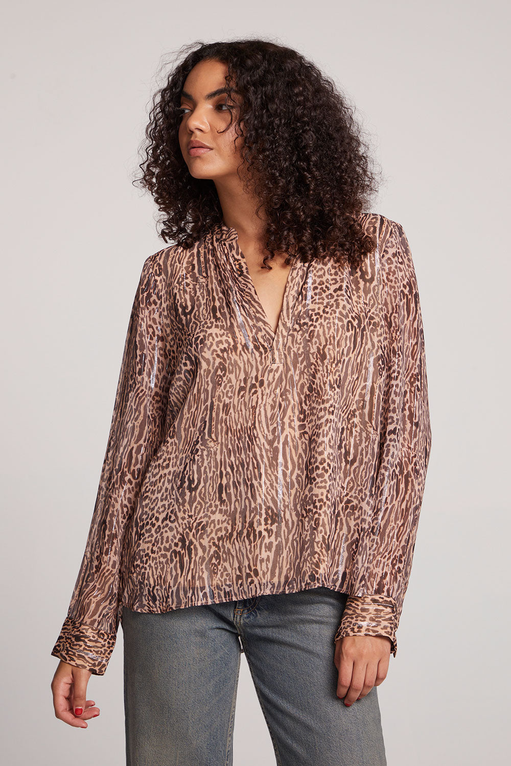 Denver Classic Leopard Blouse Womens chaserbrand