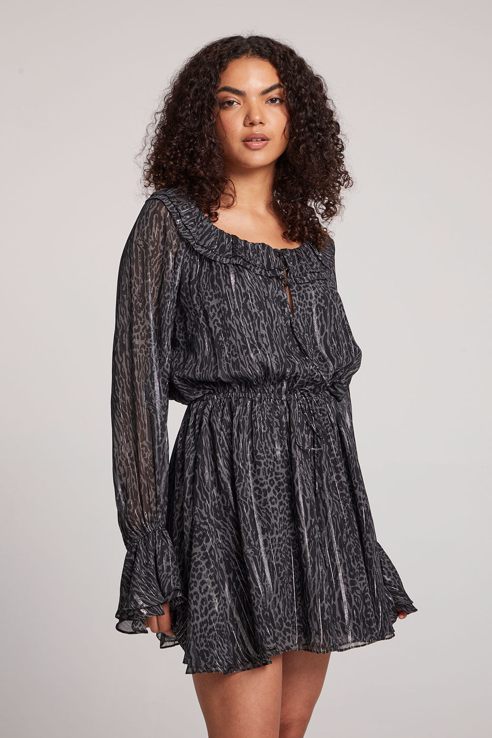 Starlette Licorice Class Leopard Mini Dress Womens chaserbrand