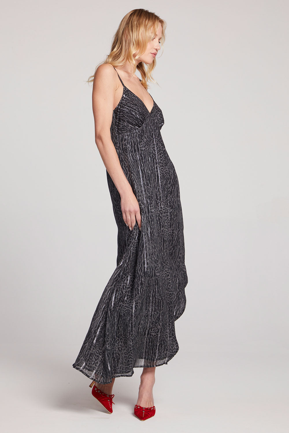 Kiss Licorice Leopard Slip Dress Womens chaserbrand