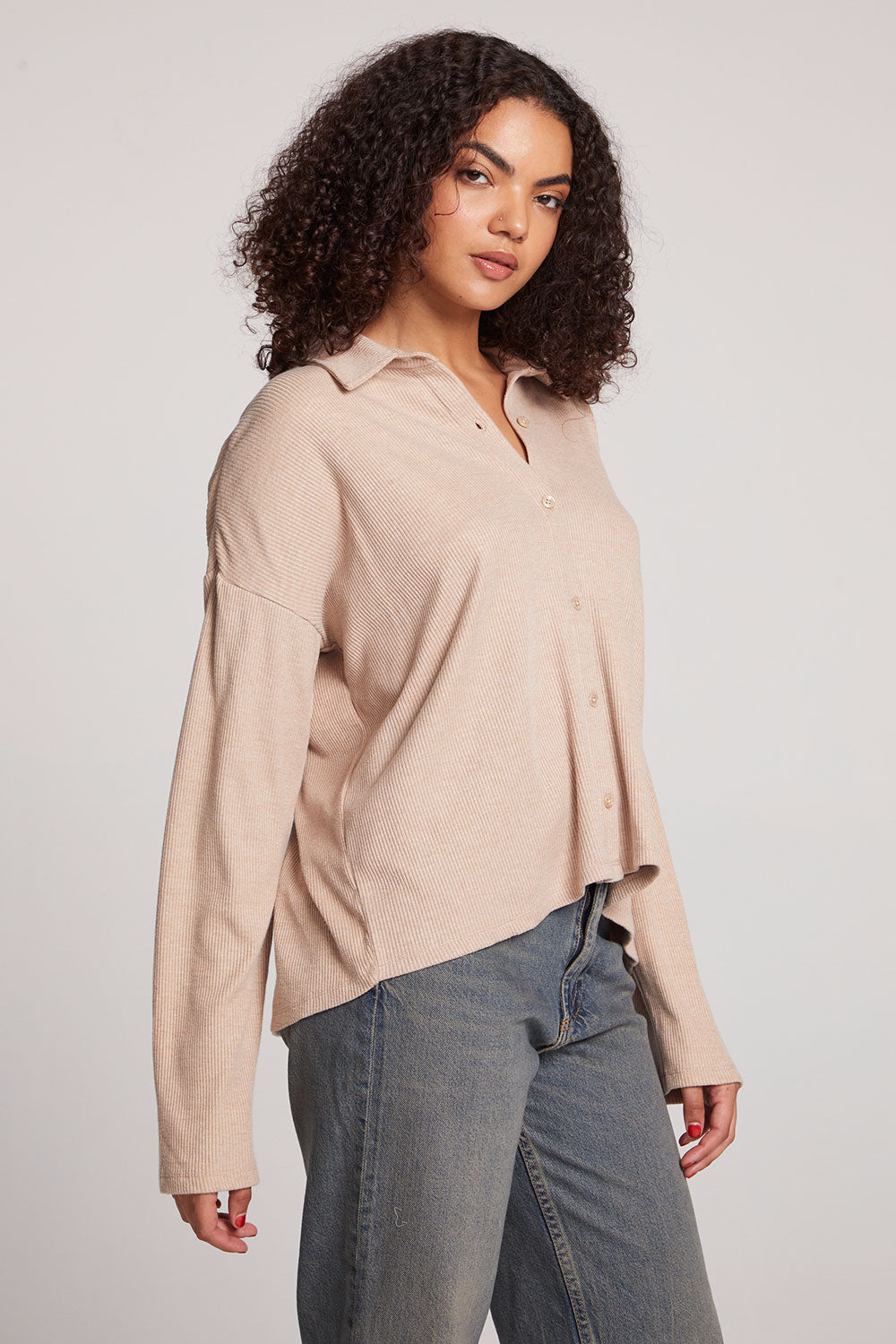 Fenna Toasted Coconut Button Down Womens chaserbrand