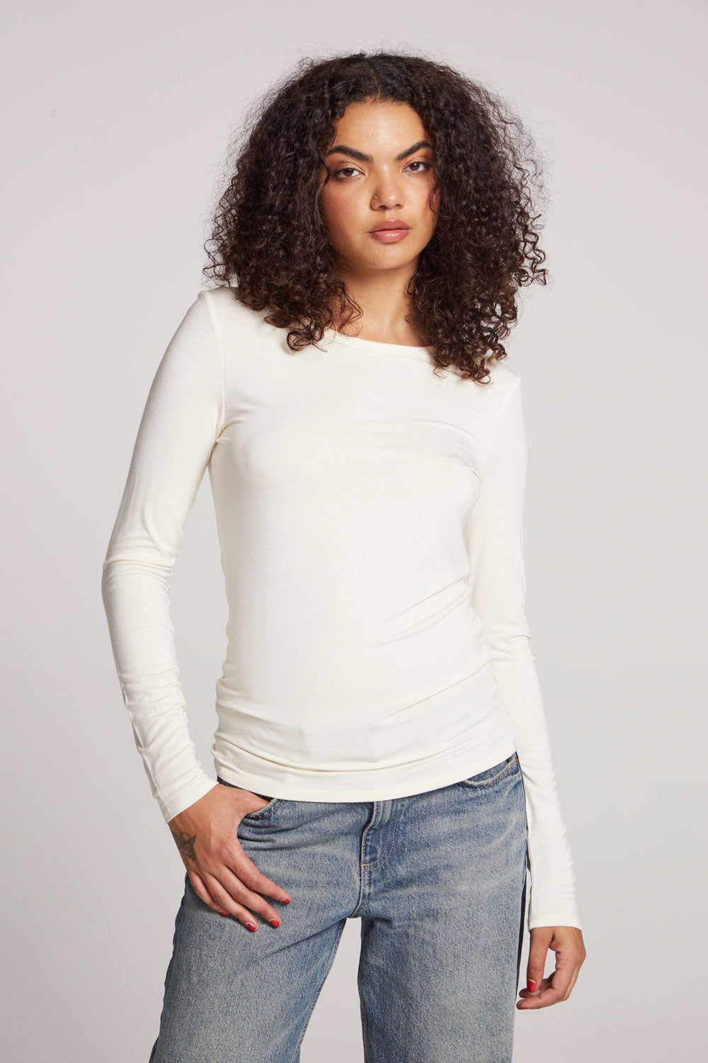 Reeves Starry White Long Sleeve Womens chaserbrand