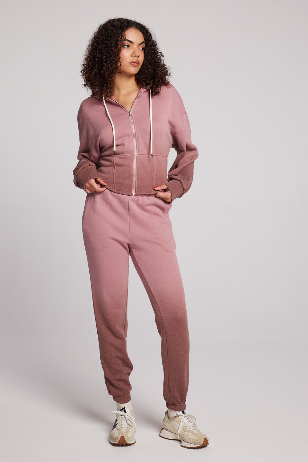 Olympic Mauve Rose/Coco Brown Dip Dye Zip Up Womens chaserbrand